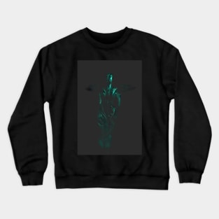 Glimpse of angel like creature. Beautiful girl. Dark, green, gray. More reflex. Crewneck Sweatshirt